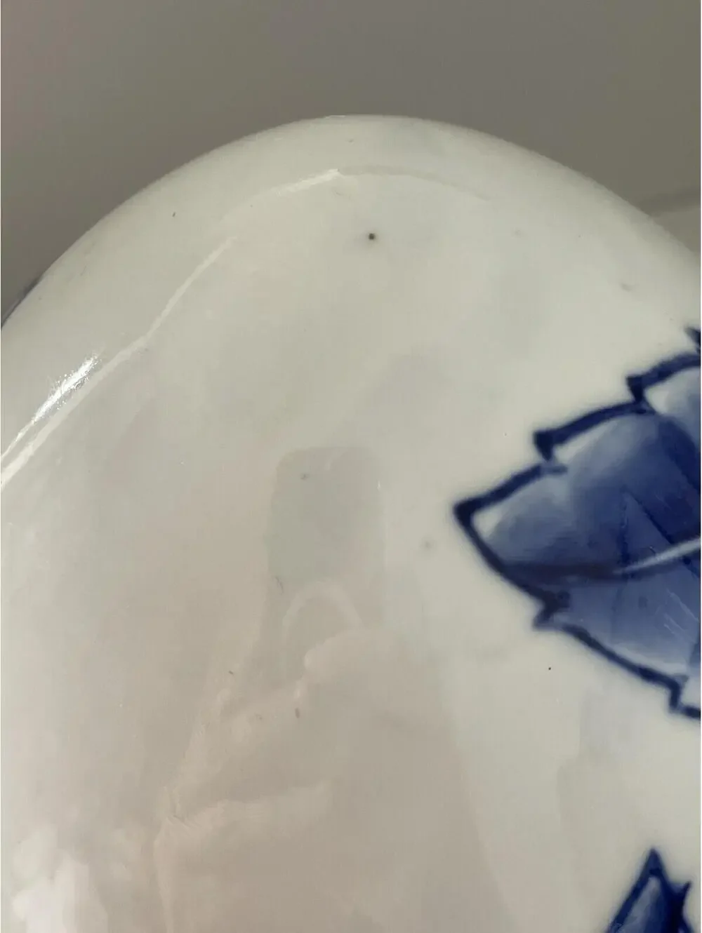 Vintage Blue & White Floral Egg on Pedestal Y2K Grand Millennial Decor